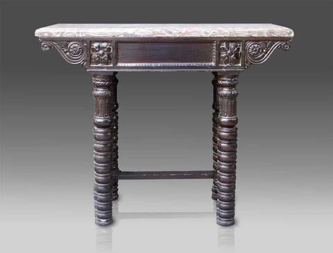 French rosewood table with Italian marble top