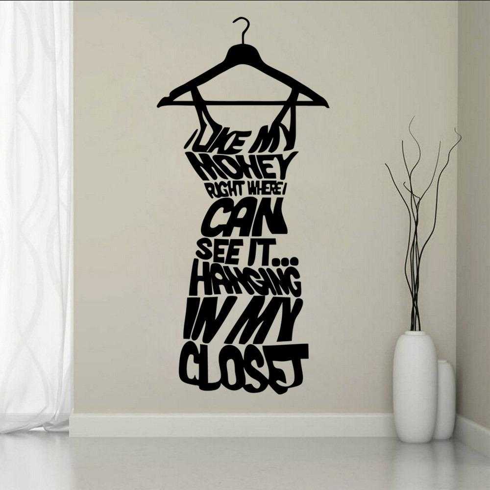 Woman Dress Hanging Wall Decal - emarkiz-com.myshopify.com