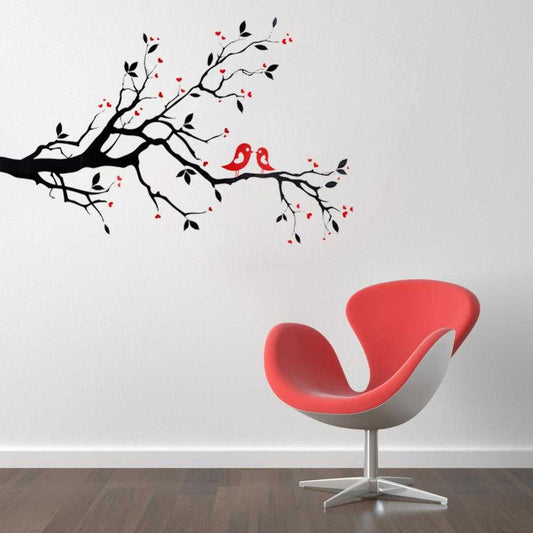 Branch With Red Birds Wall Decal - emarkiz-com.myshopify.com