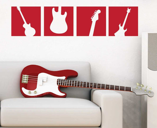 Guitar 4 Squares Wall Decal - emarkiz-com.myshopify.com