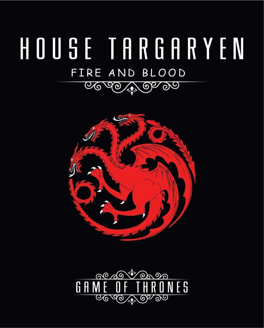 Game of Thrones House Targeryn Fire and Blood Canvas - emarkiz-com.myshopify.com