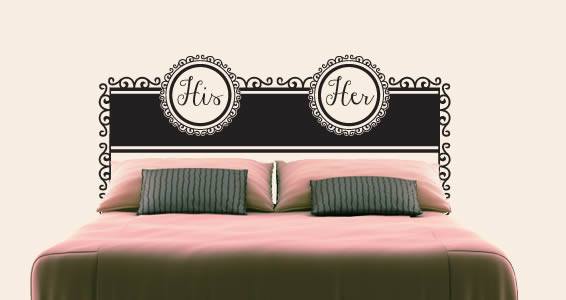 His & Hers Headboard Wall Decal - emarkiz-com.myshopify.com