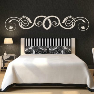 White Spiral Headboard Wall Decal - emarkiz-com.myshopify.com